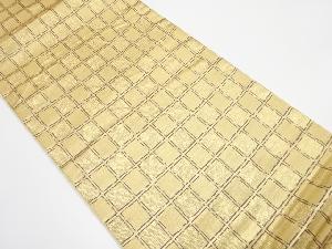 格子模様織り出し　袋帯